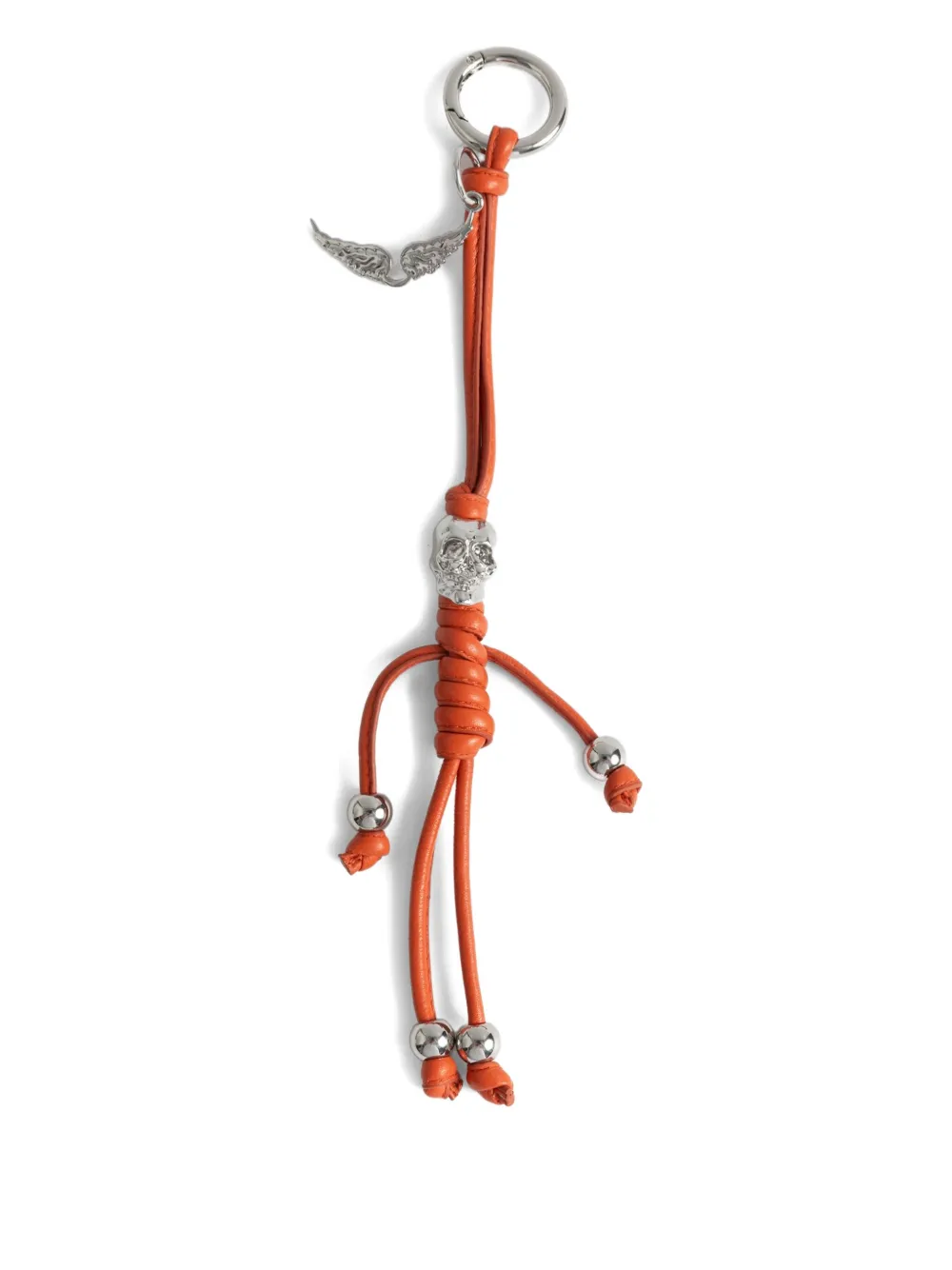 Zadig&Voltaire Leren sleutelhanger Oranje