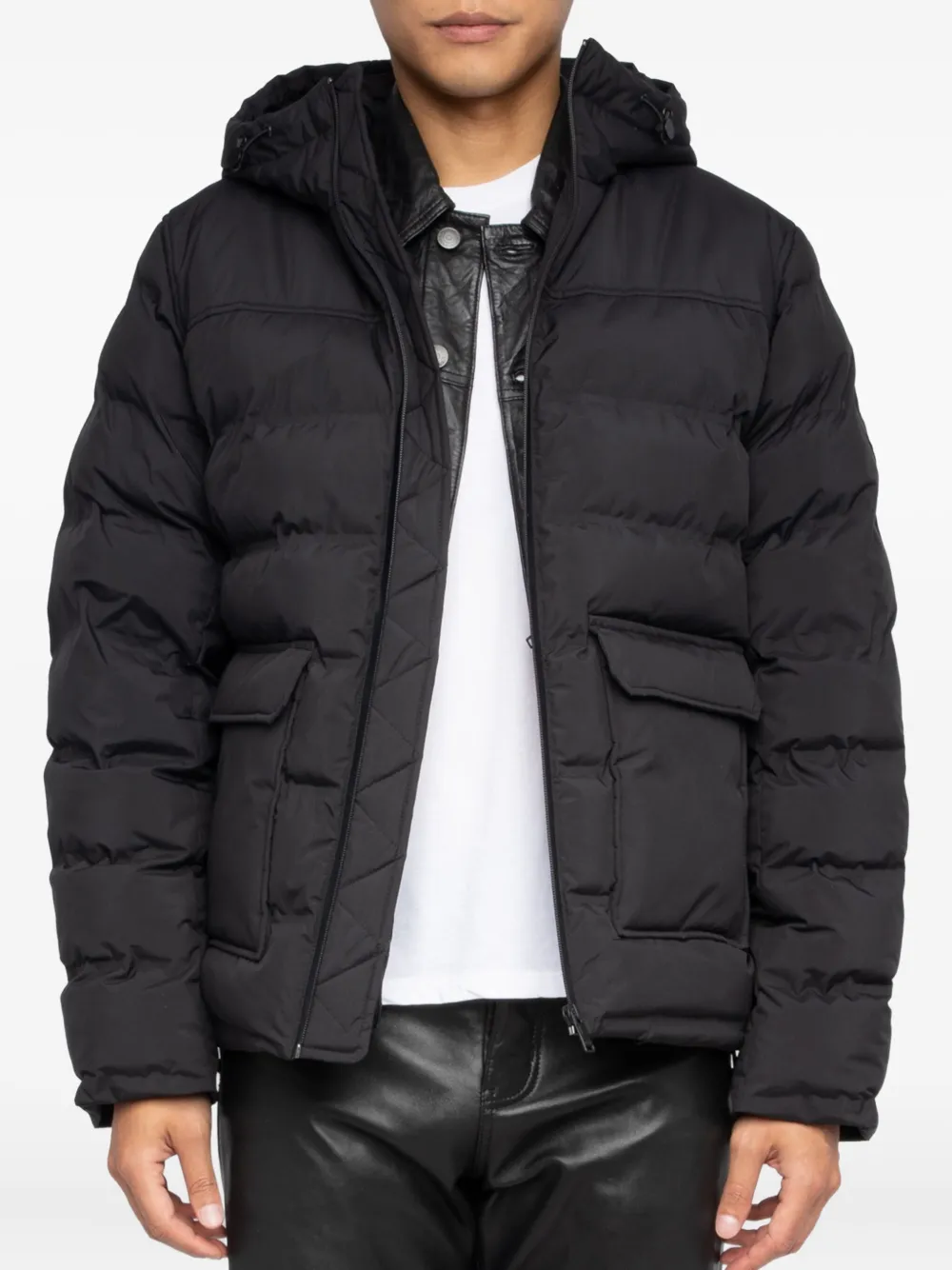 Zadig & Voltaire Hooded Padded Jacket In Black