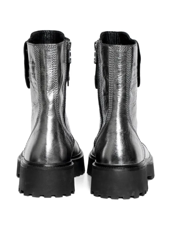 Zadig&Voltaire Joe Fast metallic-effect Leather Combat Boots