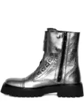 Zadig&Voltaire Joe Fast metallic-effect leather combat boots - Grey