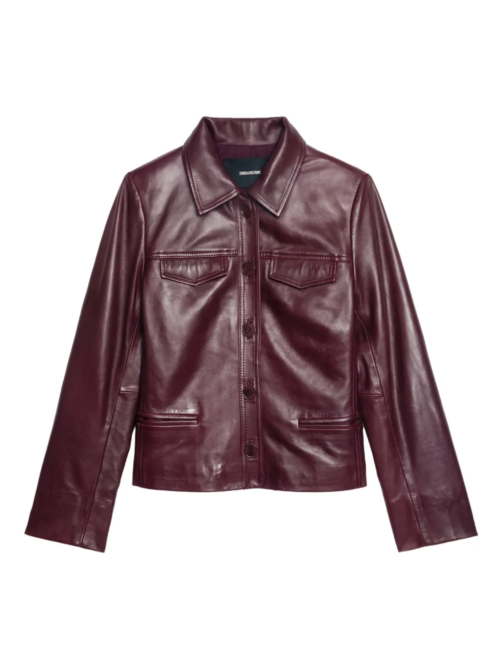 Zadig&Voltaire button-fastening flap-pocket leather jacket | Red | Image 1