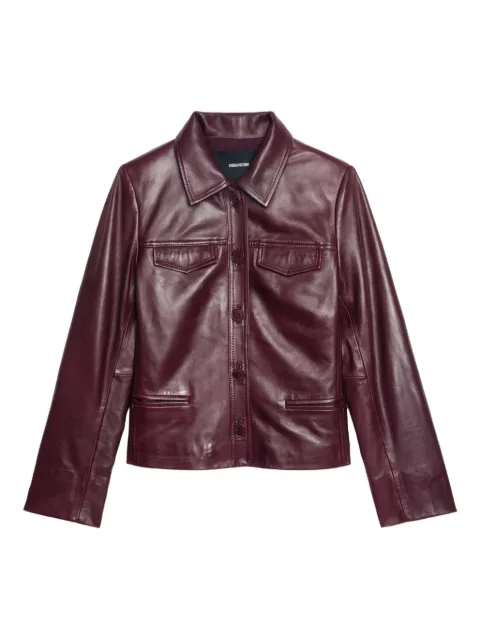 Zadig&Voltaire button-fastening flap-pocket leather jacket
