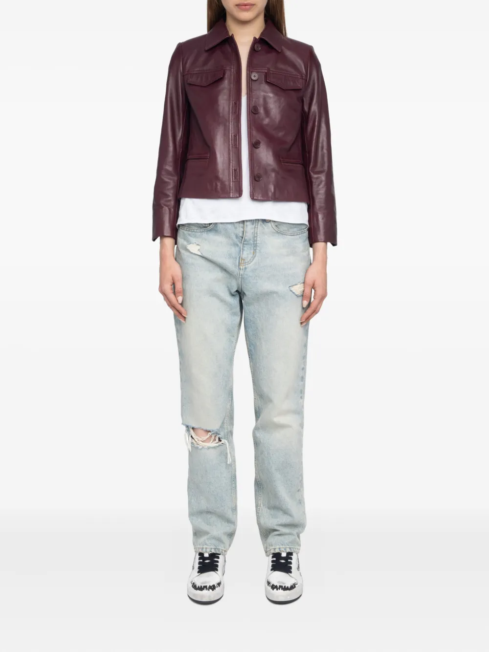 Zadig&Voltaire button-fastening flap-pocket leather jacket | Leather Jackets | Image 2