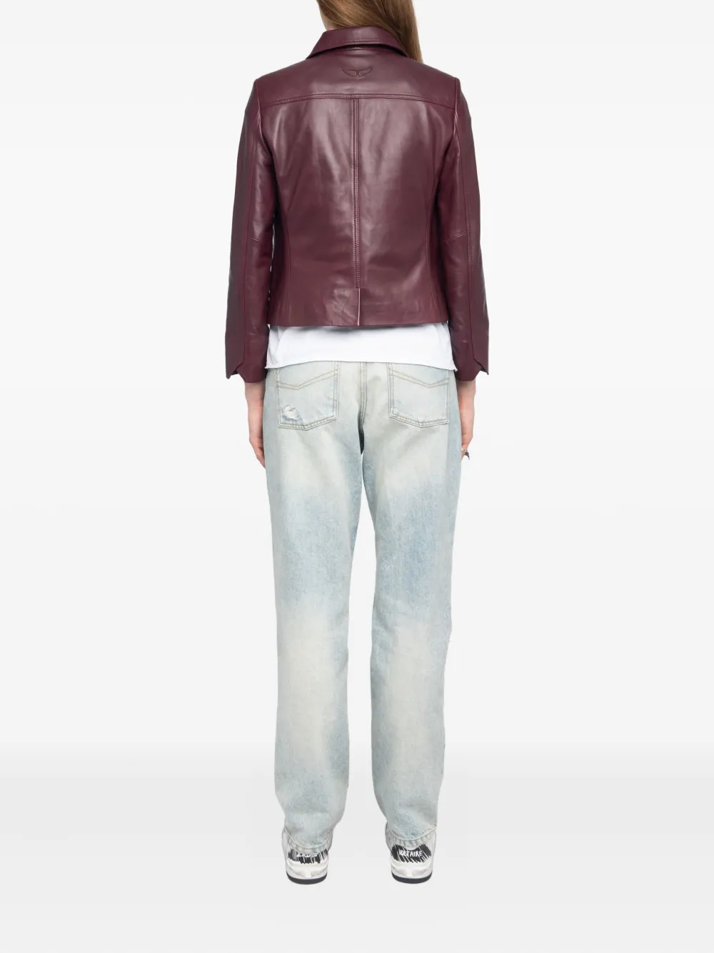 Zadig&Voltaire Leren jack met klepzak en knoopsluiting Rood