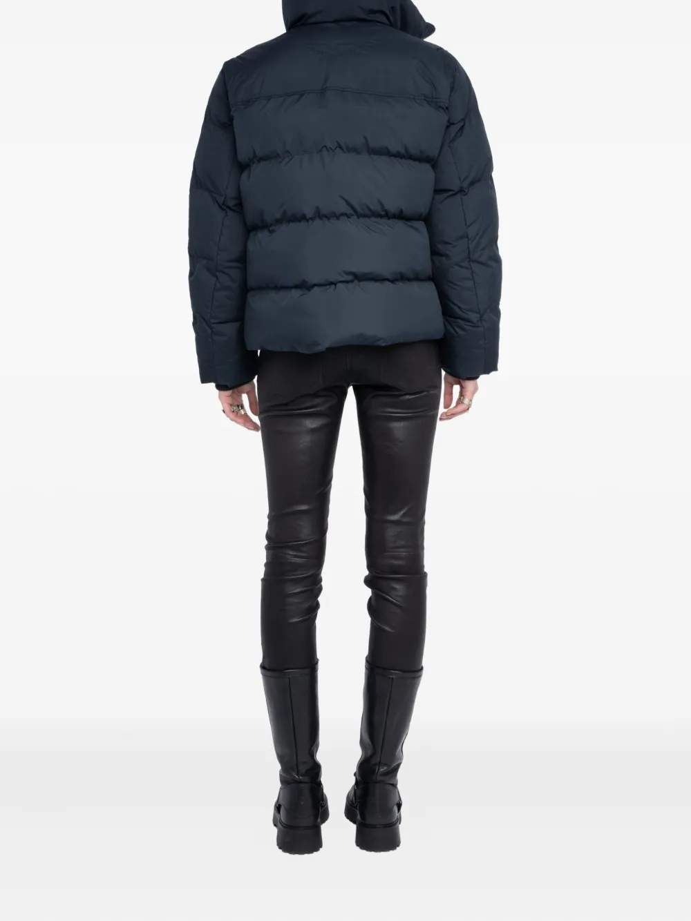 Zadig & Voltaire Quilted Logo-tape Puffer Jacket In Blue
