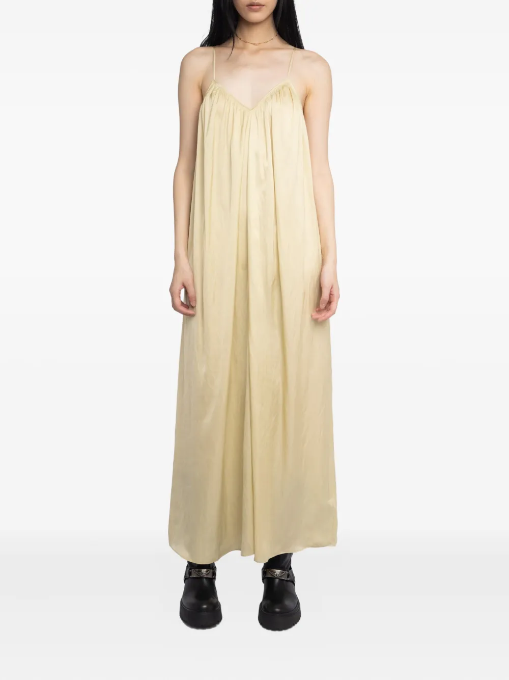 Zadig&Voltaire Ristym spaghetti-strap gathered maxi dress Beige