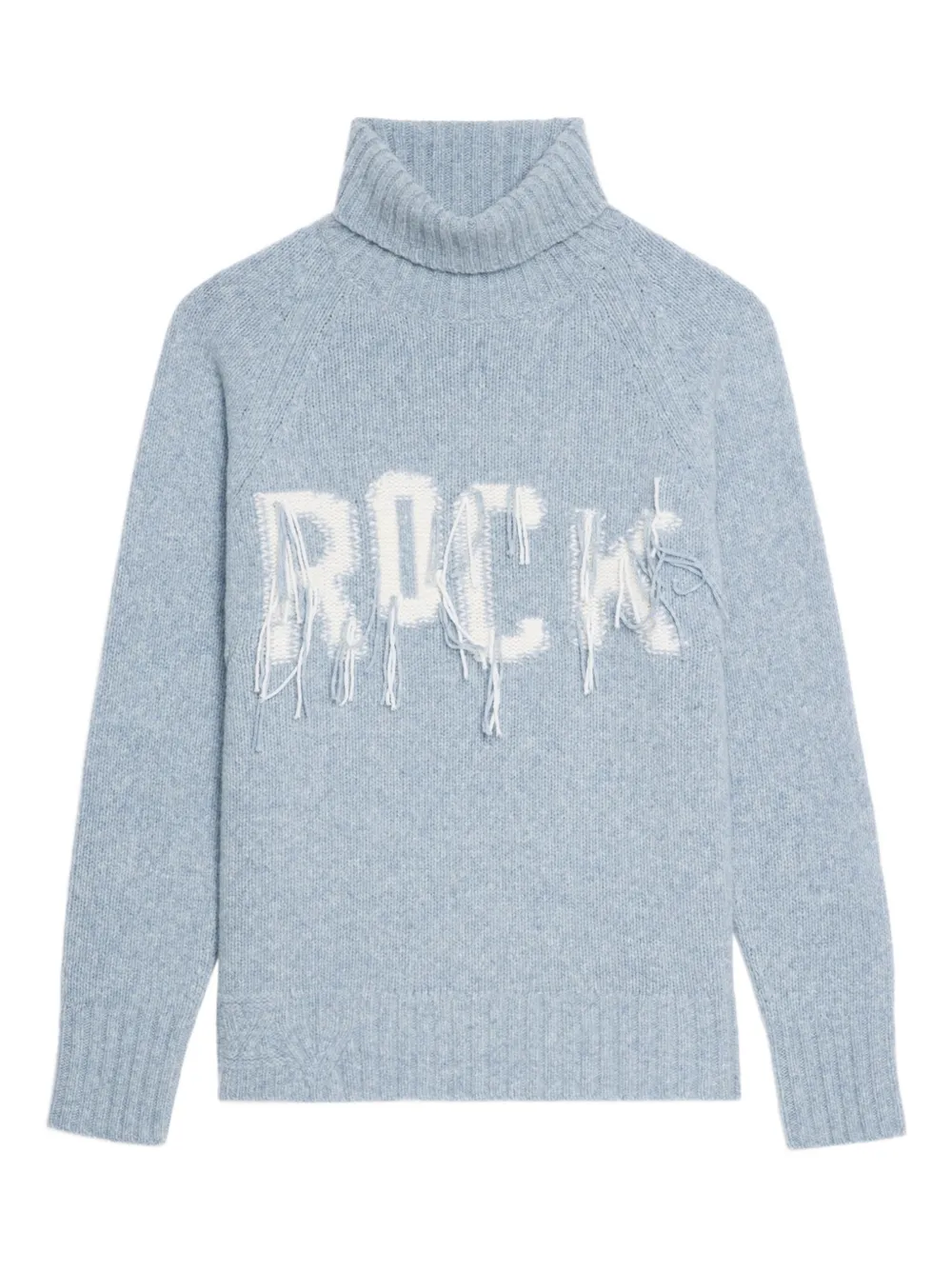 Zadig&Voltaire Mora roll-neck frayed-detail sweater Blauw