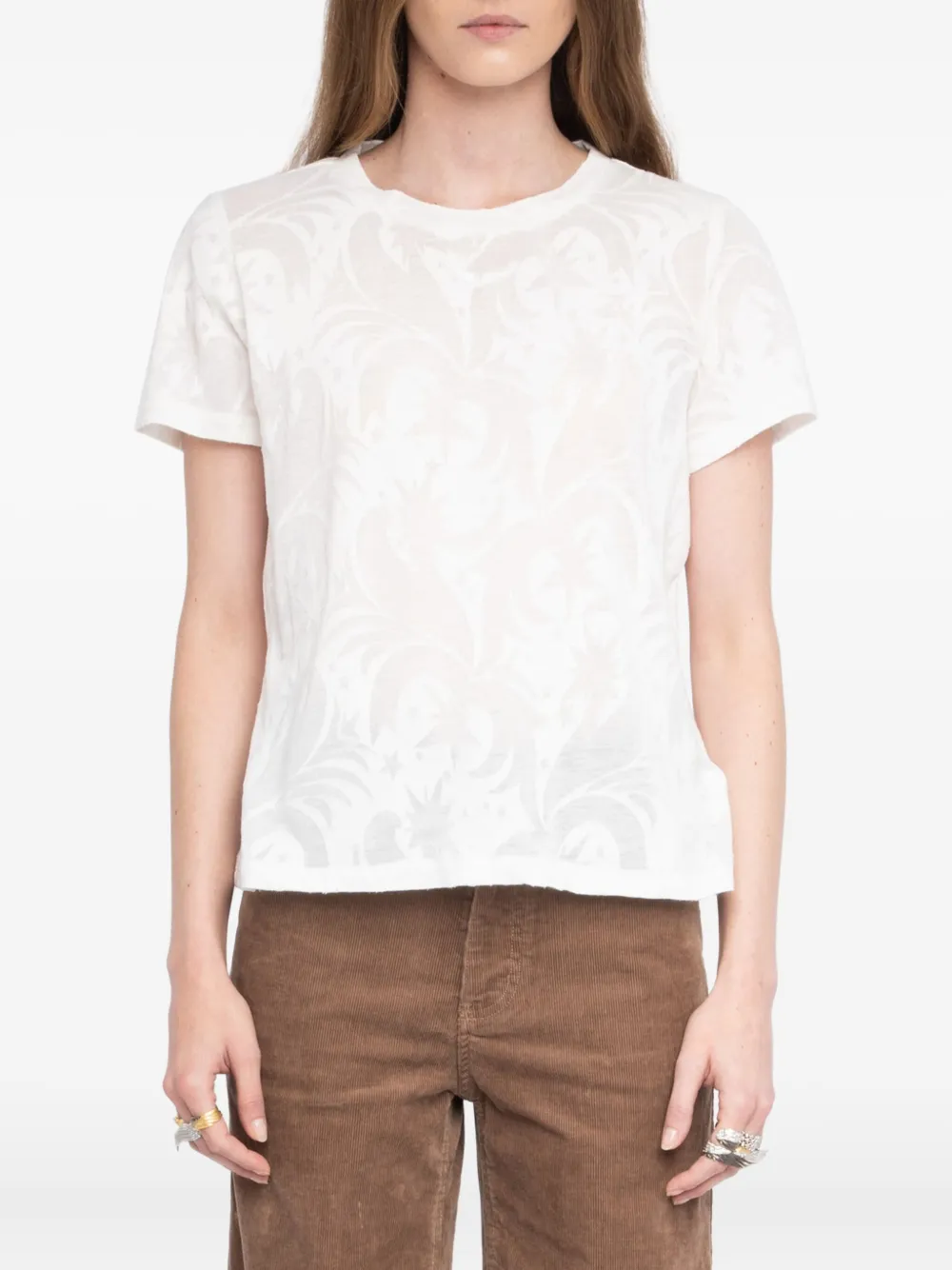 Zadig & Voltaire Star-print Short-sleeve T-shirt In White