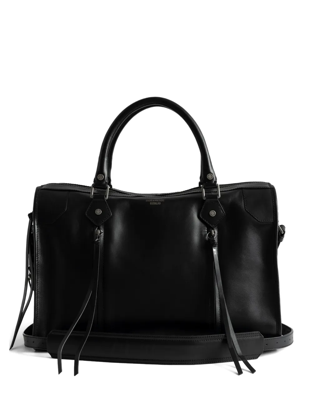Zadig&Voltaire Sunny leren shopper met kwastje Zwart