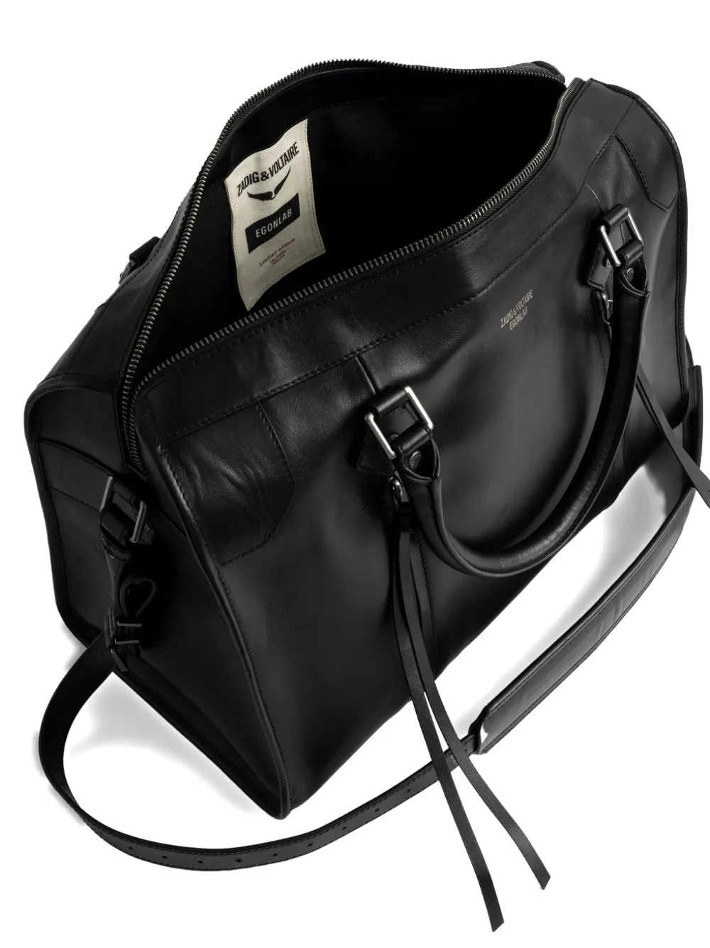 Zadig&Voltaire Sunny leren shopper met kwastje Zwart
