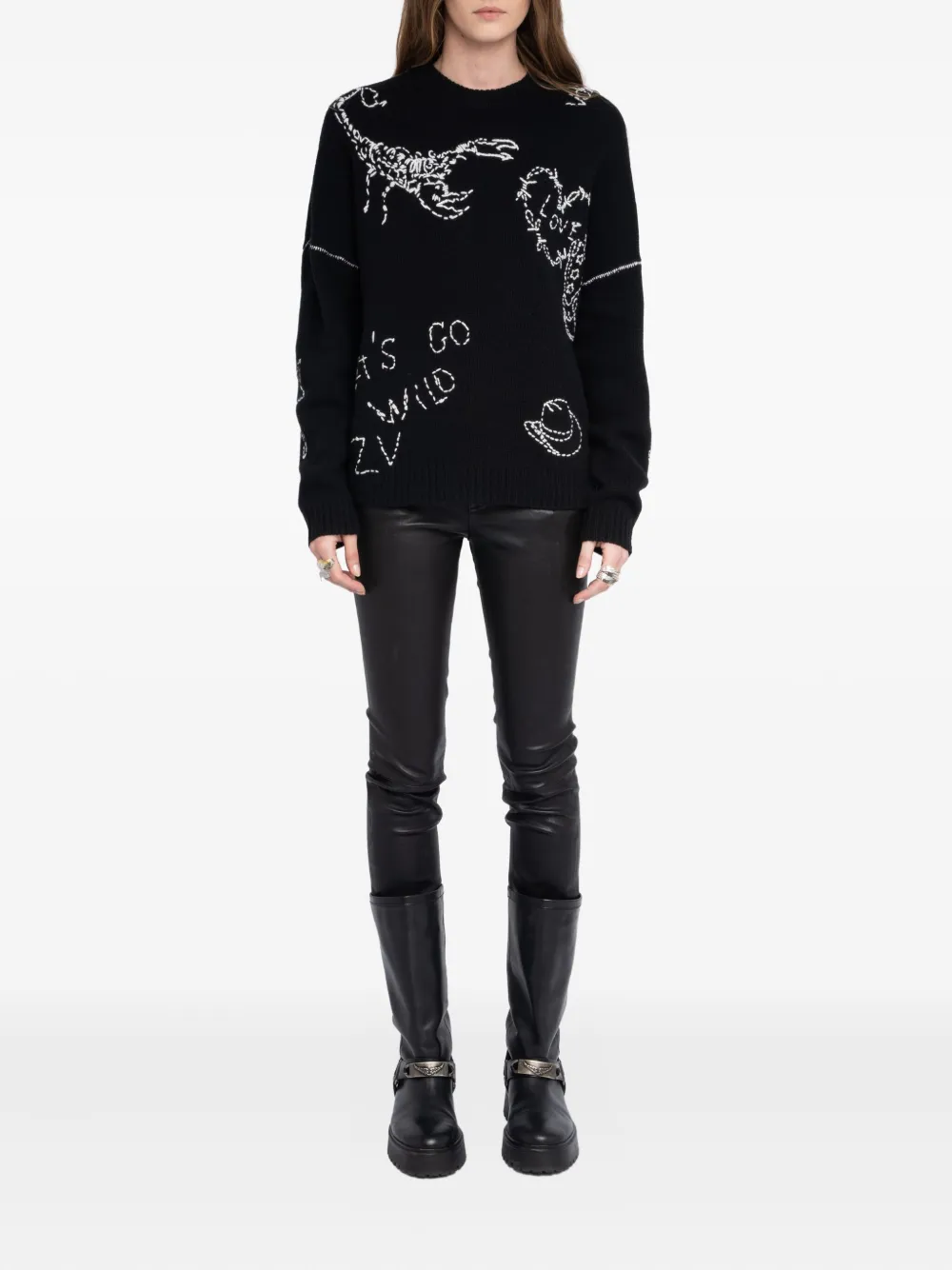 Zadig & Voltaire Baba Merino Sweater In Black