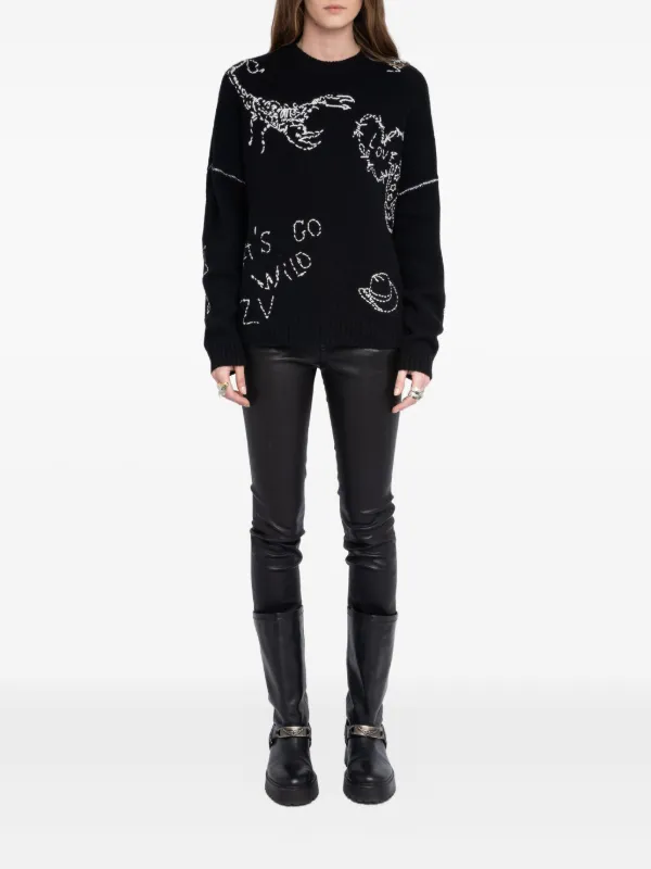Zadig&Voltaire Baba 美利诺羊毛毛衣| 黑色| FARFETCH CN