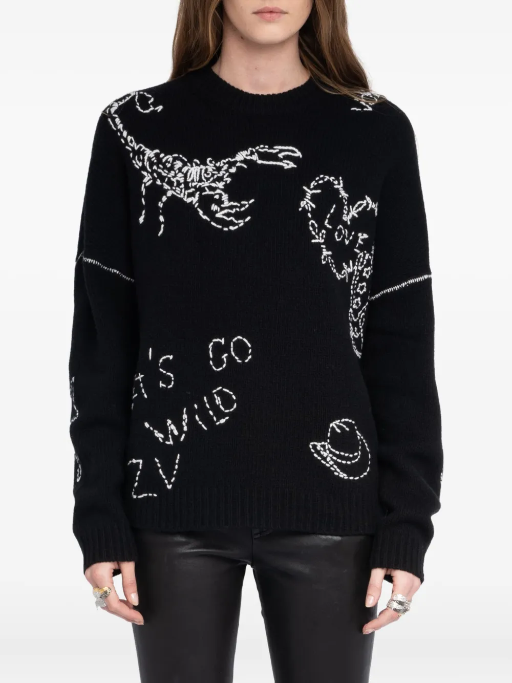 Zadig & Voltaire Baba Merino Sweater In Black