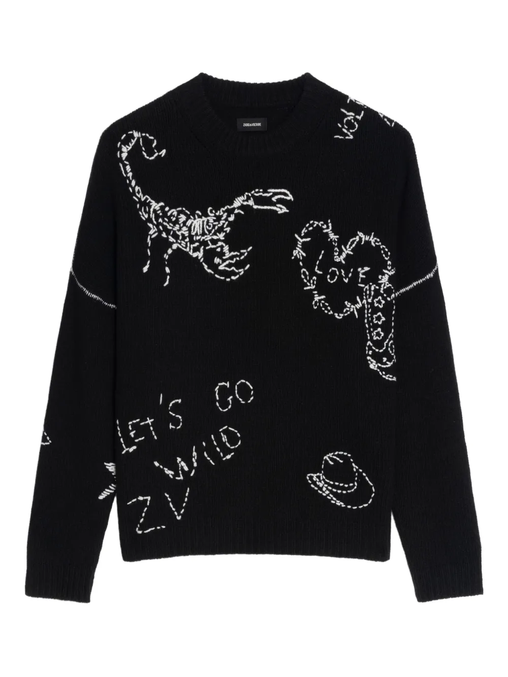 Zadig & Voltaire Baba Merino Sweater In Black