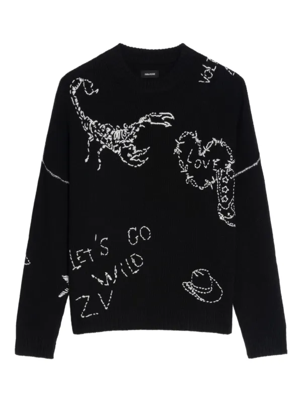 Zadig&Voltaire Baba 美利诺羊毛毛衣| 黑色| FARFETCH CN