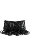 Zadig&Voltaire leather-fringe clutch bag - Black