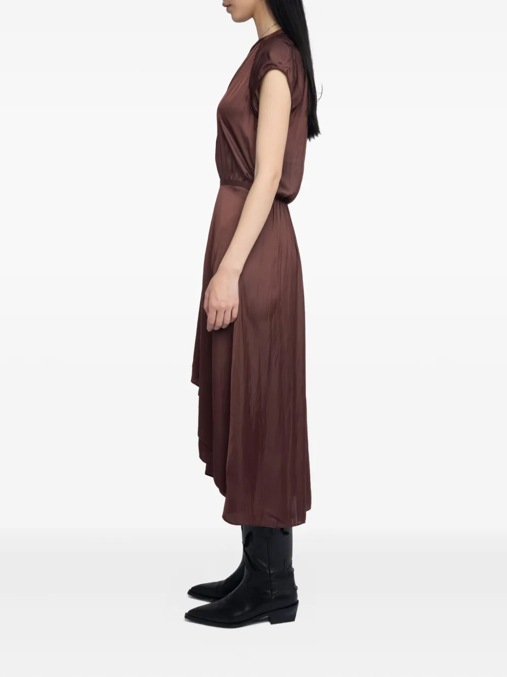Zadig&Voltaire Randall V-neck midi dress Bruin