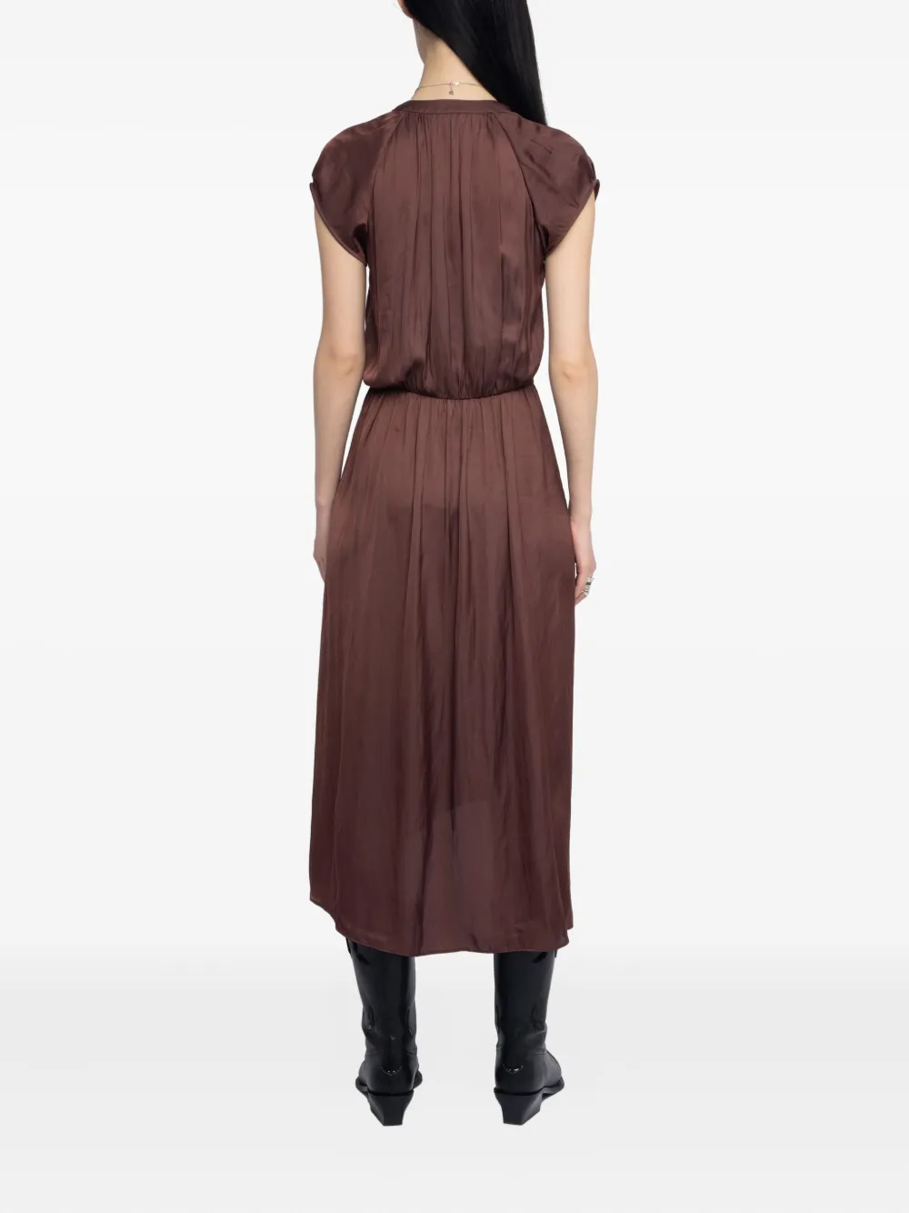 Zadig&Voltaire Randall V-neck midi dress Bruin