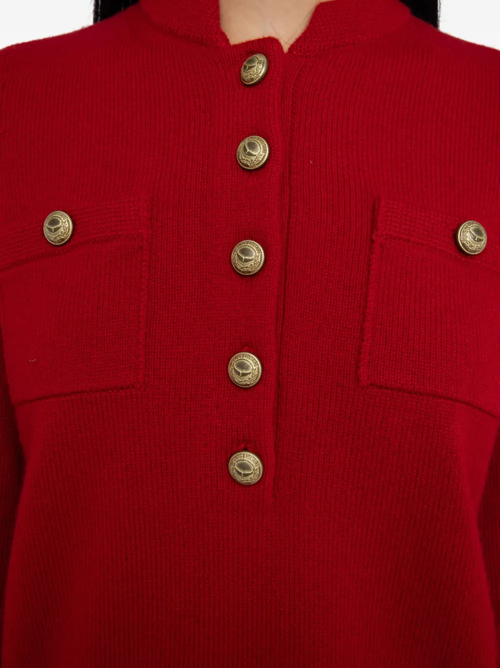 Zadig&Voltaire Lucas trui met knoopdetail Rood