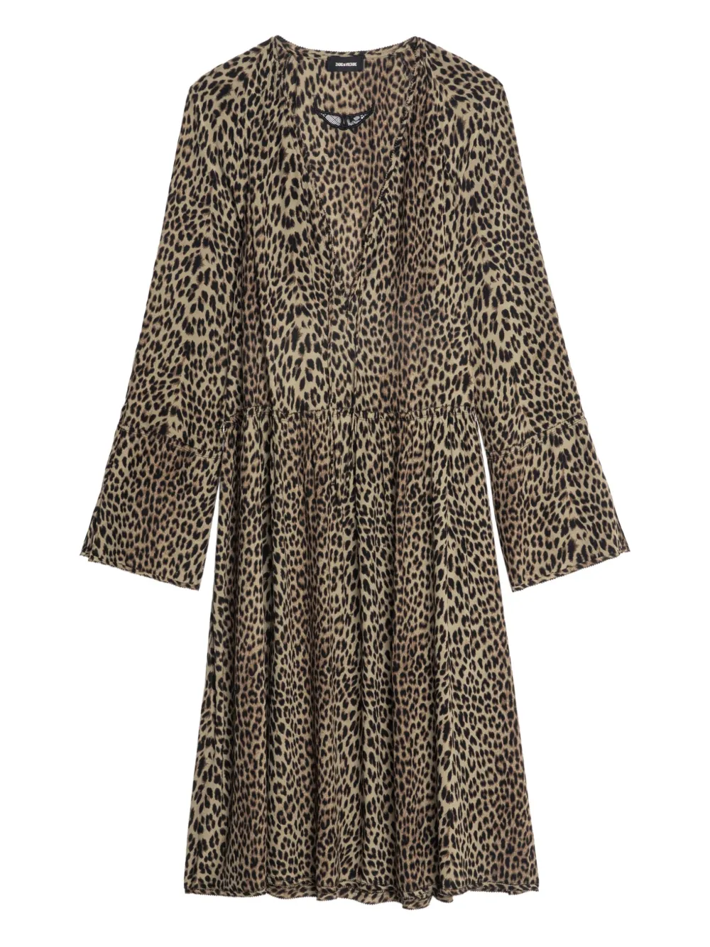 Zadig&Voltaire Rinas leopard-print V-neck mini dress Bruin