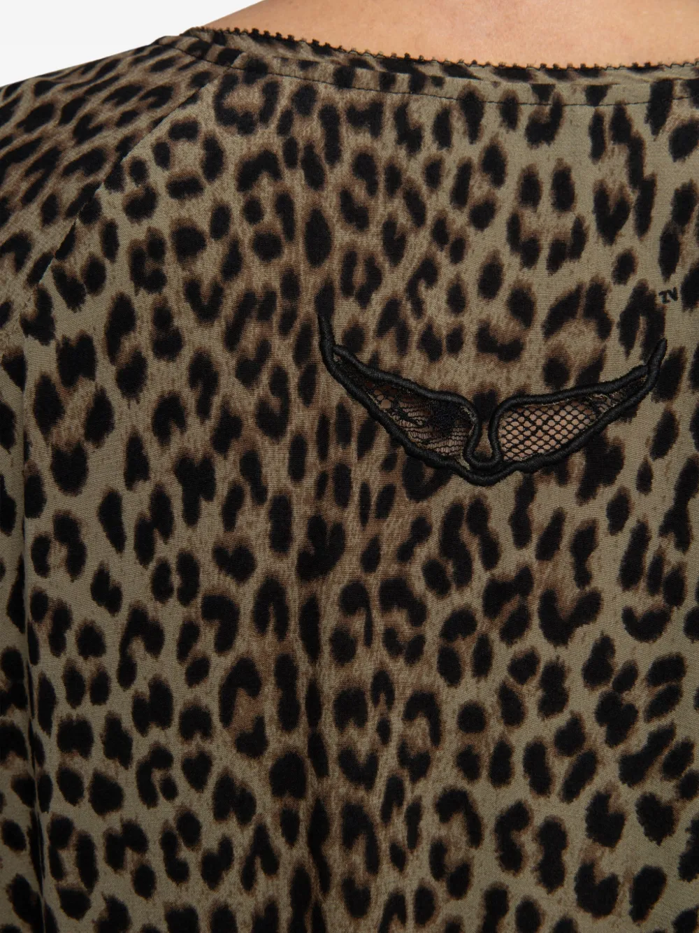 Zadig&Voltaire Rinas leopard-print V-neck mini dress Bruin