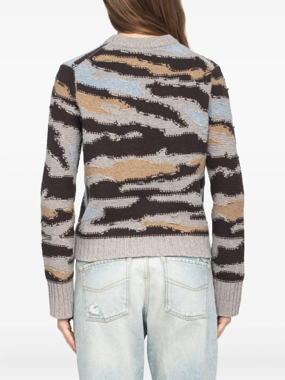 Zadig&Voltaire Malty patterned crew-neck sweater Grijs