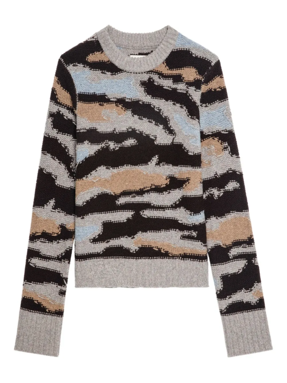 Zadig&Voltaire Malty patterned crew-neck sweater Grijs