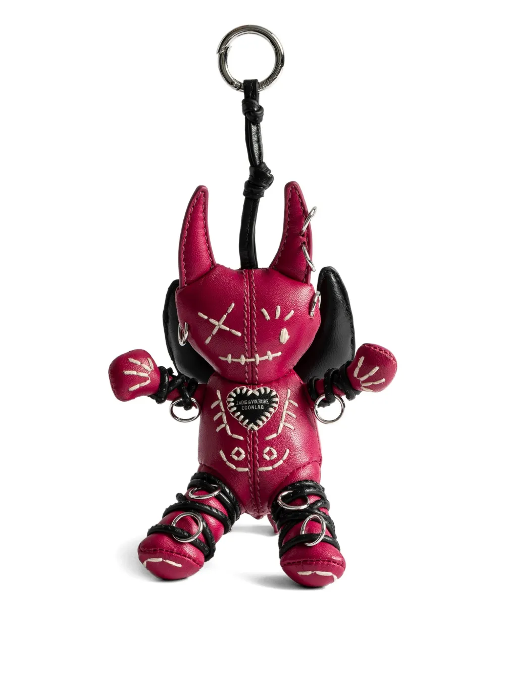 Zadig&Voltaire devil-wings leather keyring | Red | Image 1
