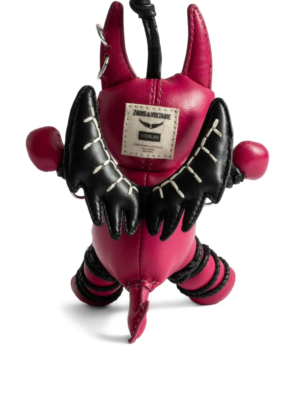 Zadig&Voltaire Leren sleutelhanger met vleugelprint Rood