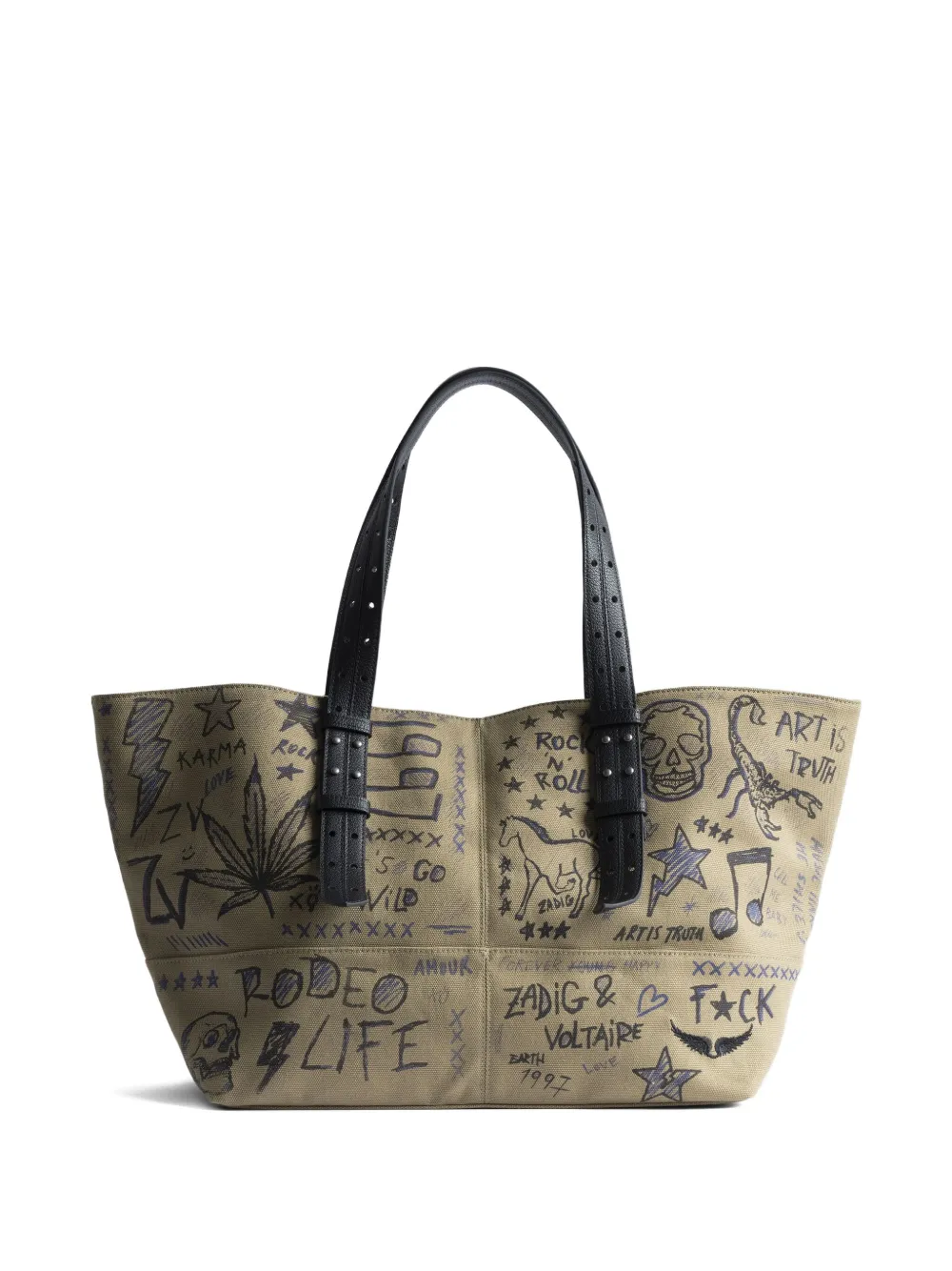 Zadig&Voltaire Borsa tote con stampa - Toni neutri