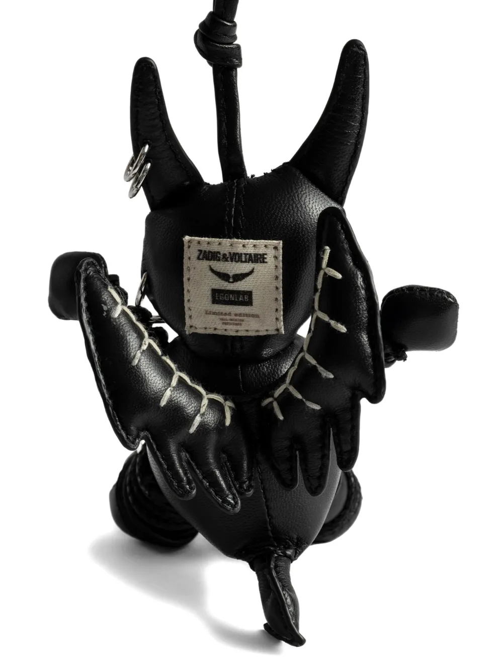Zadig & Voltaire Devil Wings Keyring Charm In Black