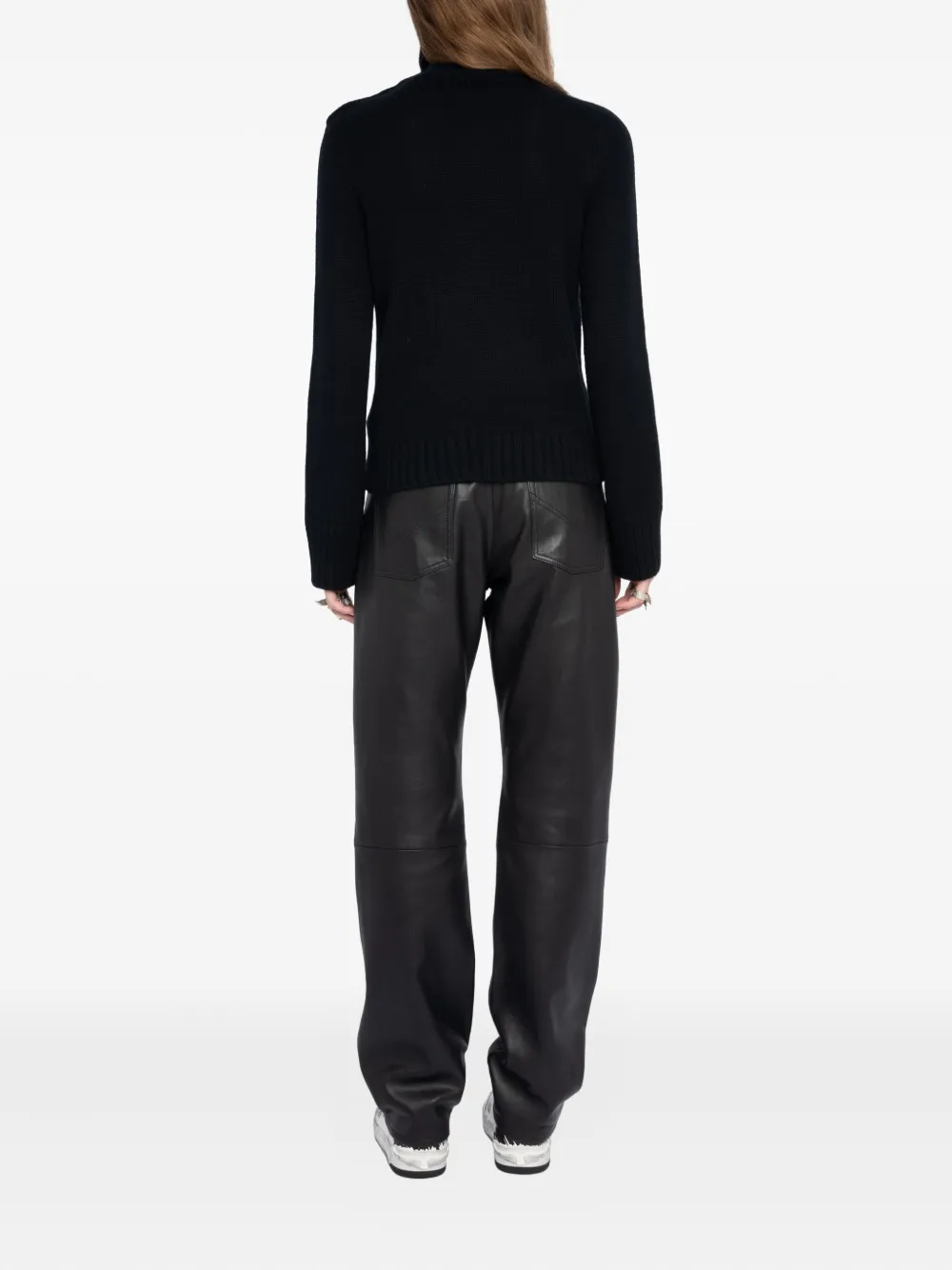 Zadig & Voltaire High-neck Embellished-button Sweater In Black