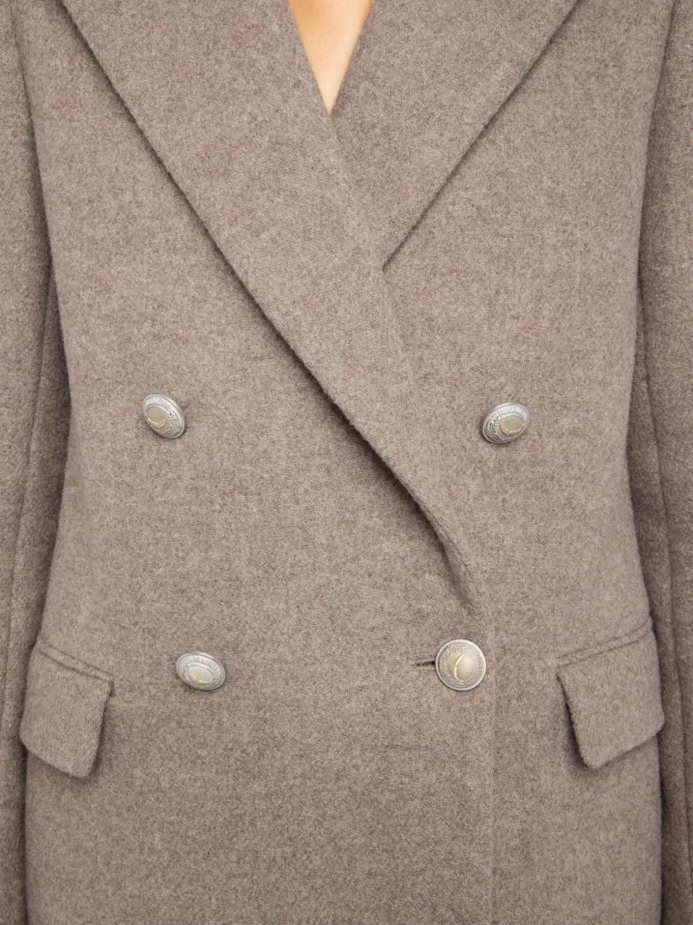 Zadig&Voltaire Miew jas met dubbele rij knopen Beige
