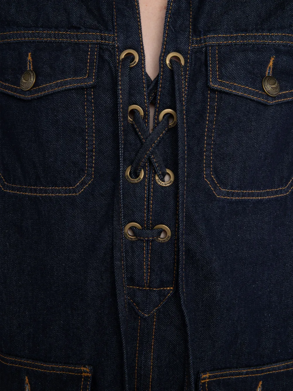 Zadig&Voltaire Remacha mini-jurk met veters en zak Blauw