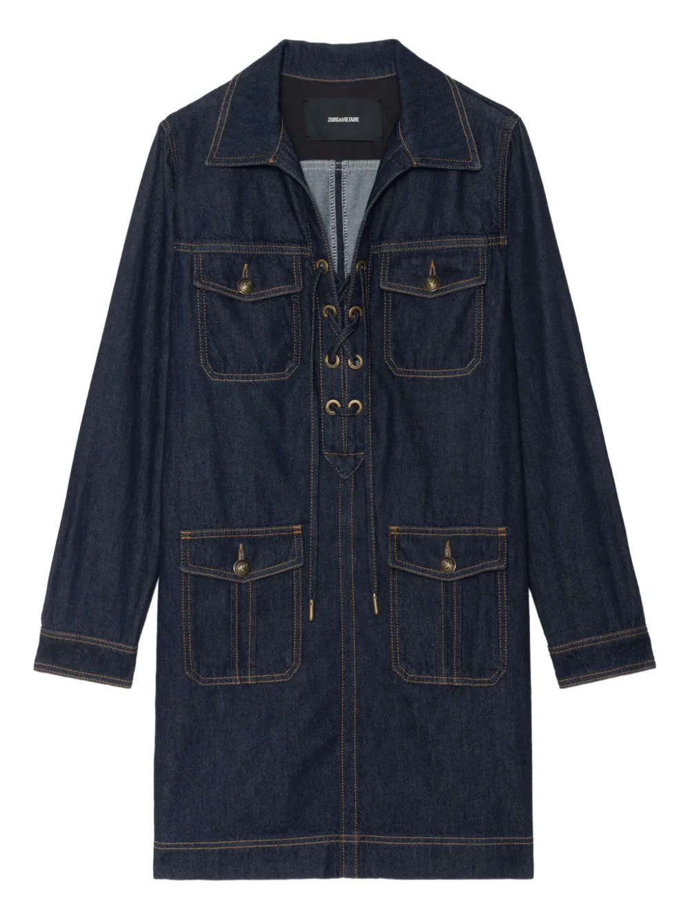 Мини-платье Zadig&Voltaire Remacha с карманами на шнуровке