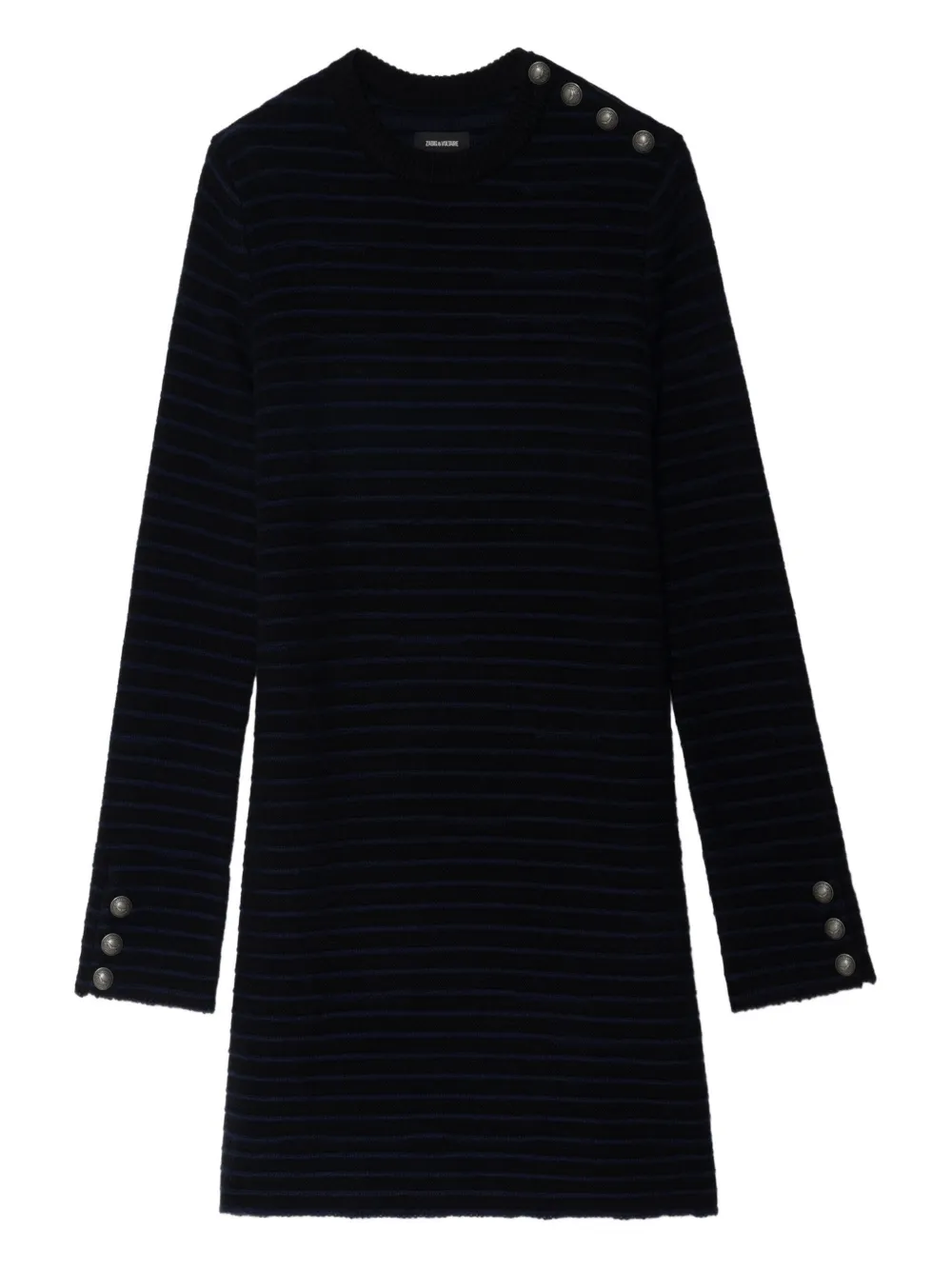 Zadig&Voltaire striped button-detailed mini dress Zwart