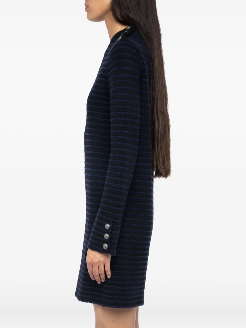 Zadig&Voltaire striped button-detailed mini dress Zwart