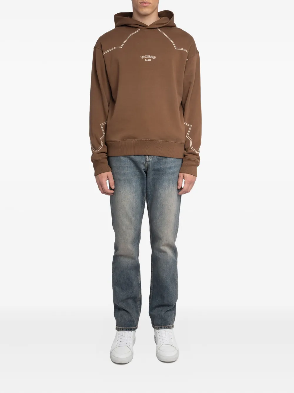 Zadig&Voltaire Sweeny hoodie met borduurwerk Bruin