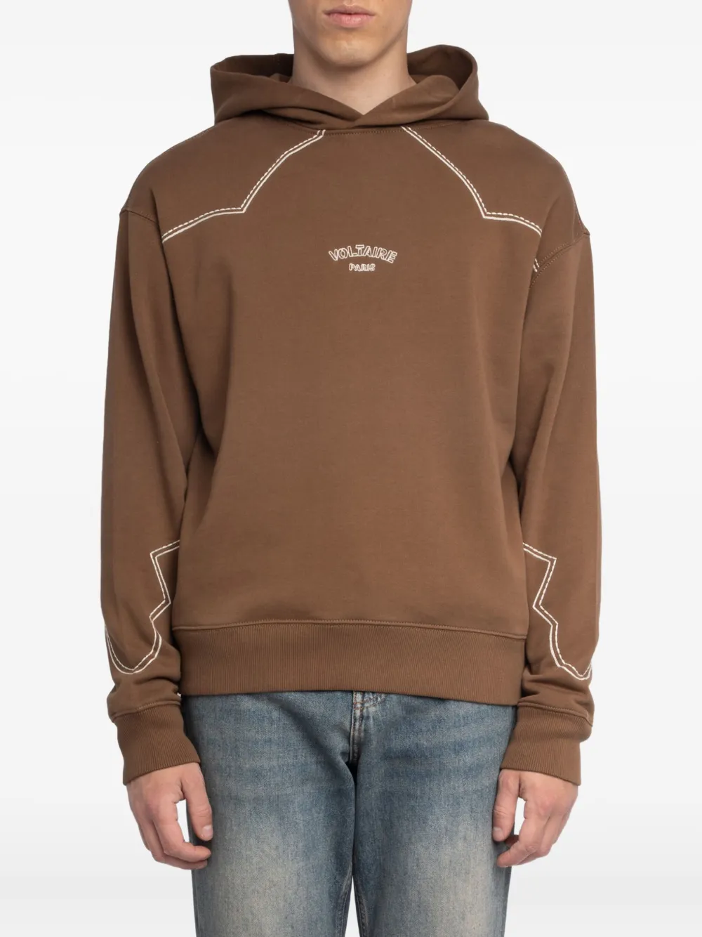 Zadig&Voltaire Sweeny hoodie met borduurwerk Bruin