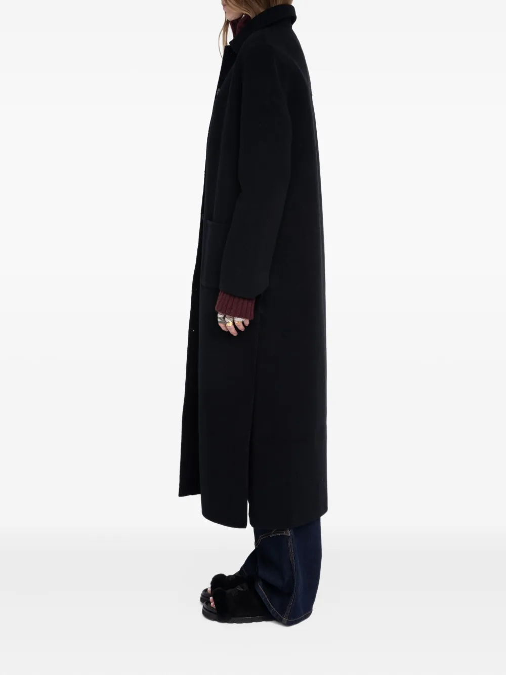 Zadig & Voltaire Patch-pocket Single-breasted Coat In Black