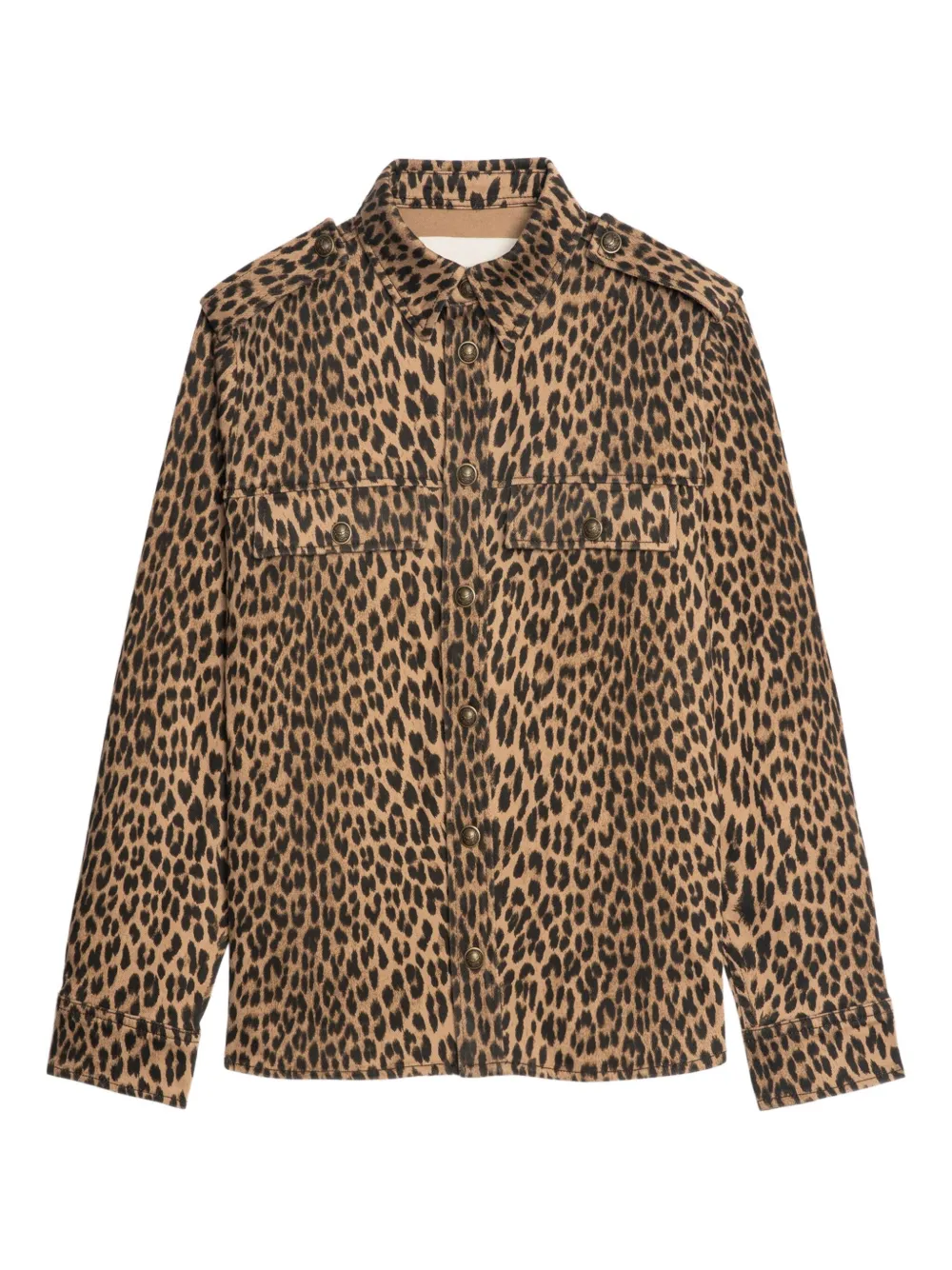 Zadig&Voltaire Blouse met luipaardprint en knoopsluiting Bruin