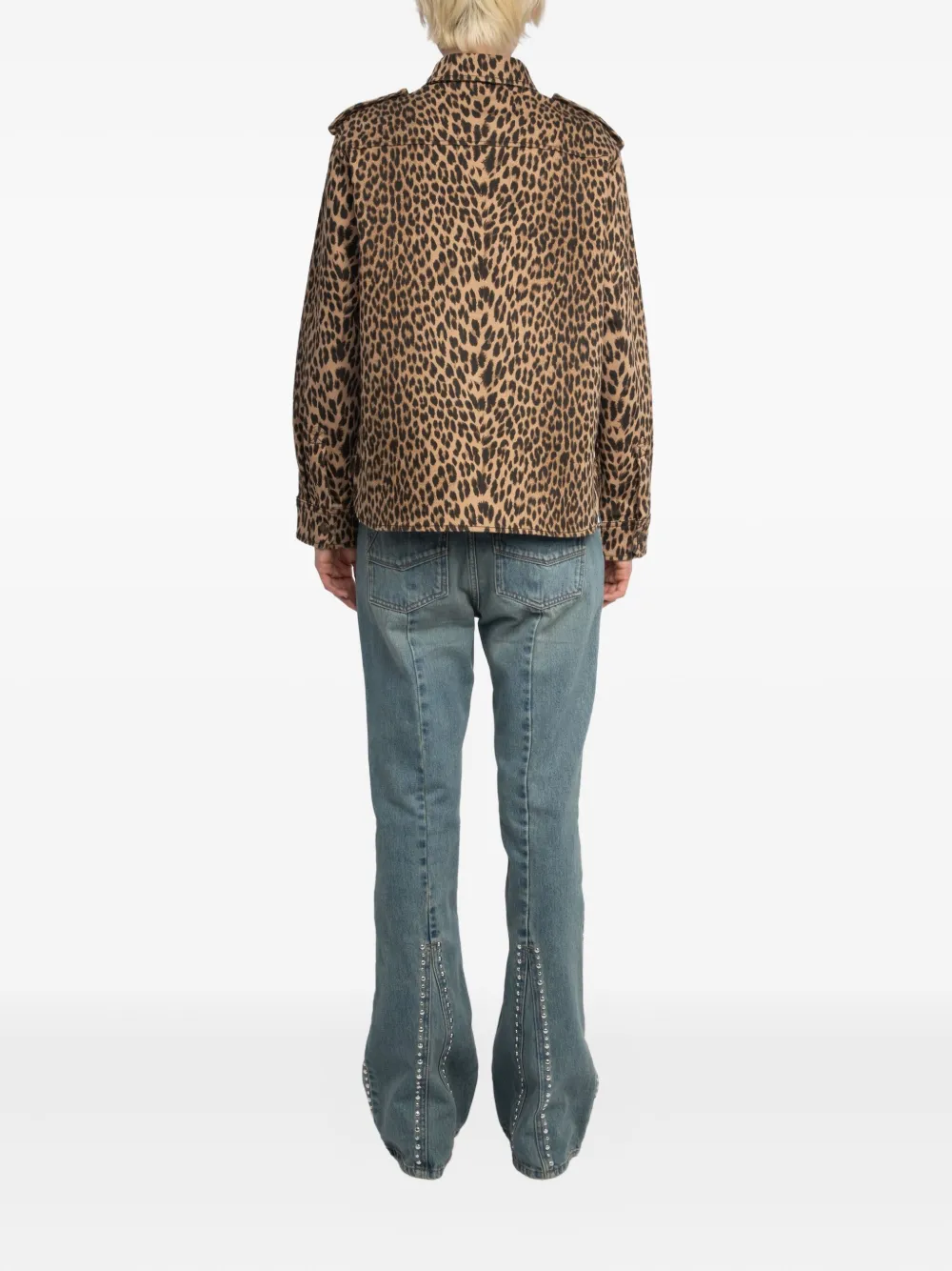 Zadig&Voltaire Blouse met luipaardprint en knoopsluiting Bruin