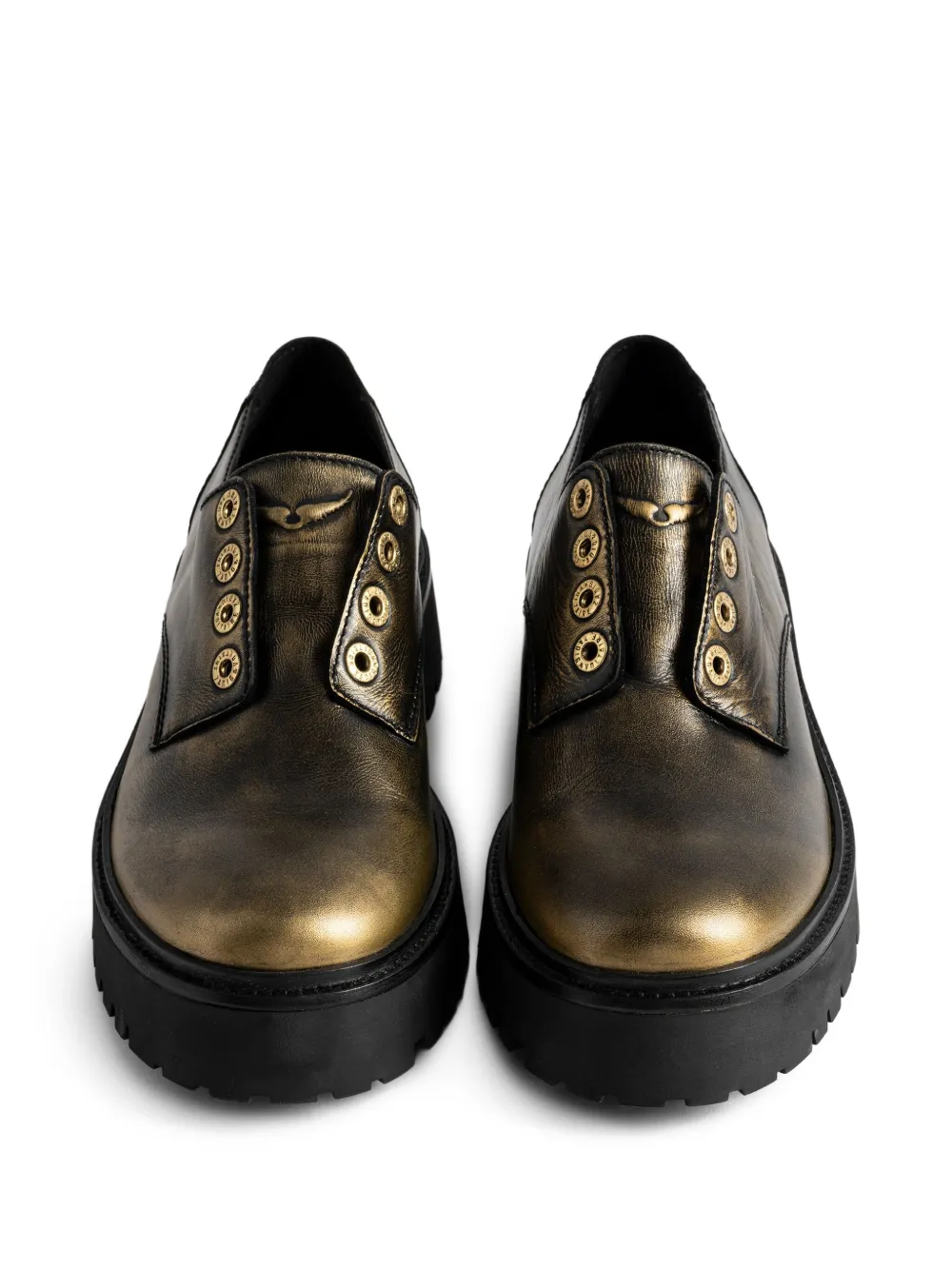 Zadig&Voltaire eyeleted platform derby shoes Black