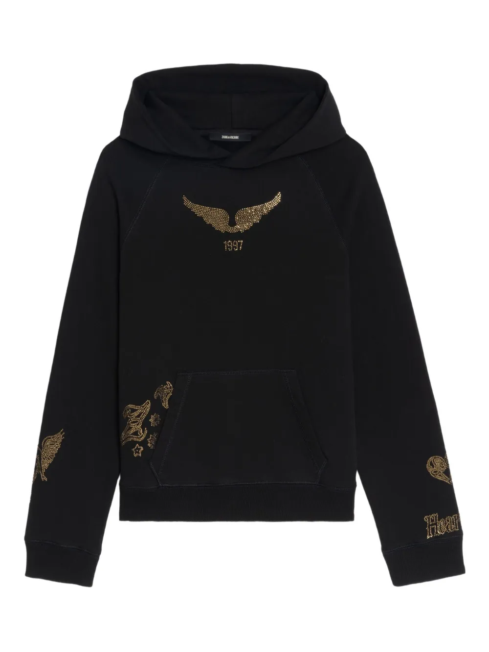 Zadig&Voltaire Hoodie verfraaid met kristallen Zwart