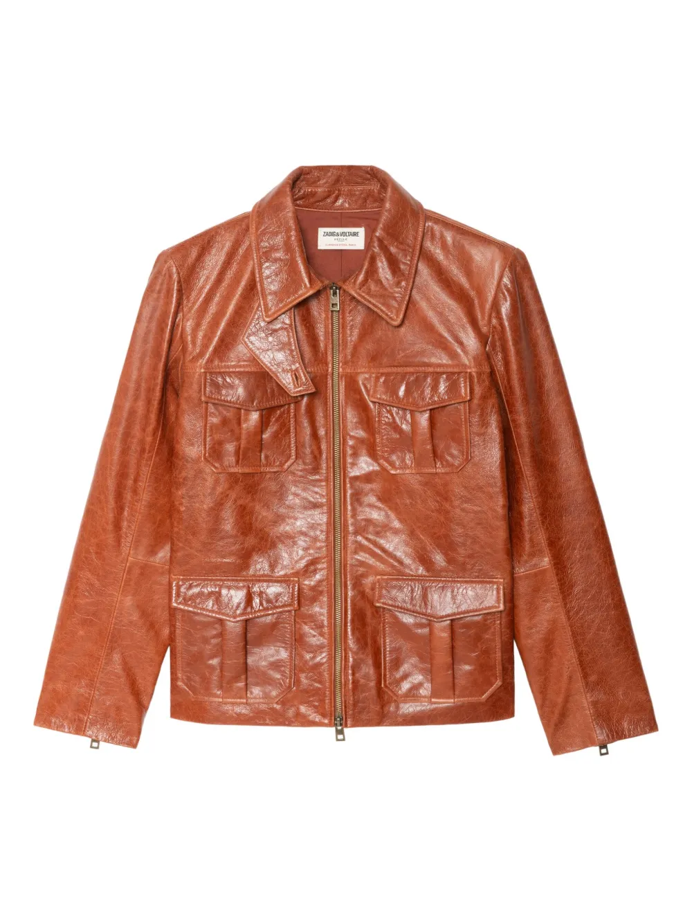Zadig&Voltaire flap-pocket leather jacket Bruin