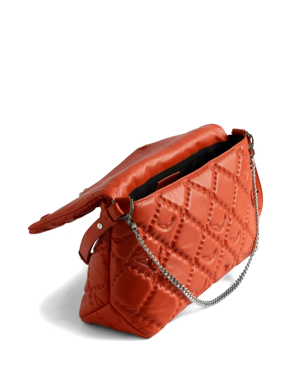 Zadig & Voltaire Quilted Chain Crossbody Bag In Orange