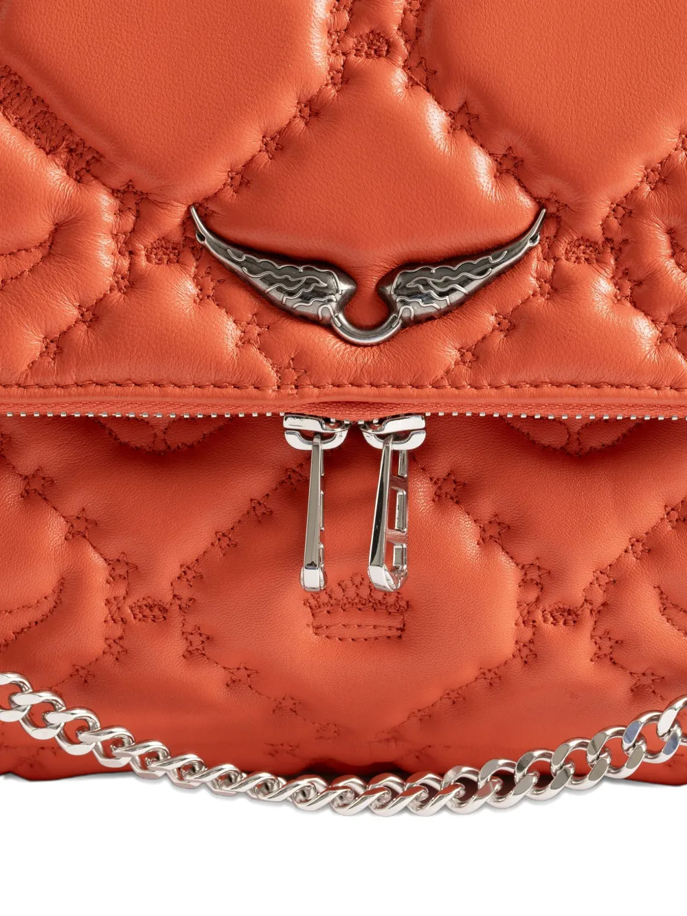 Zadig & Voltaire Quilted Chain Crossbody Bag In Orange