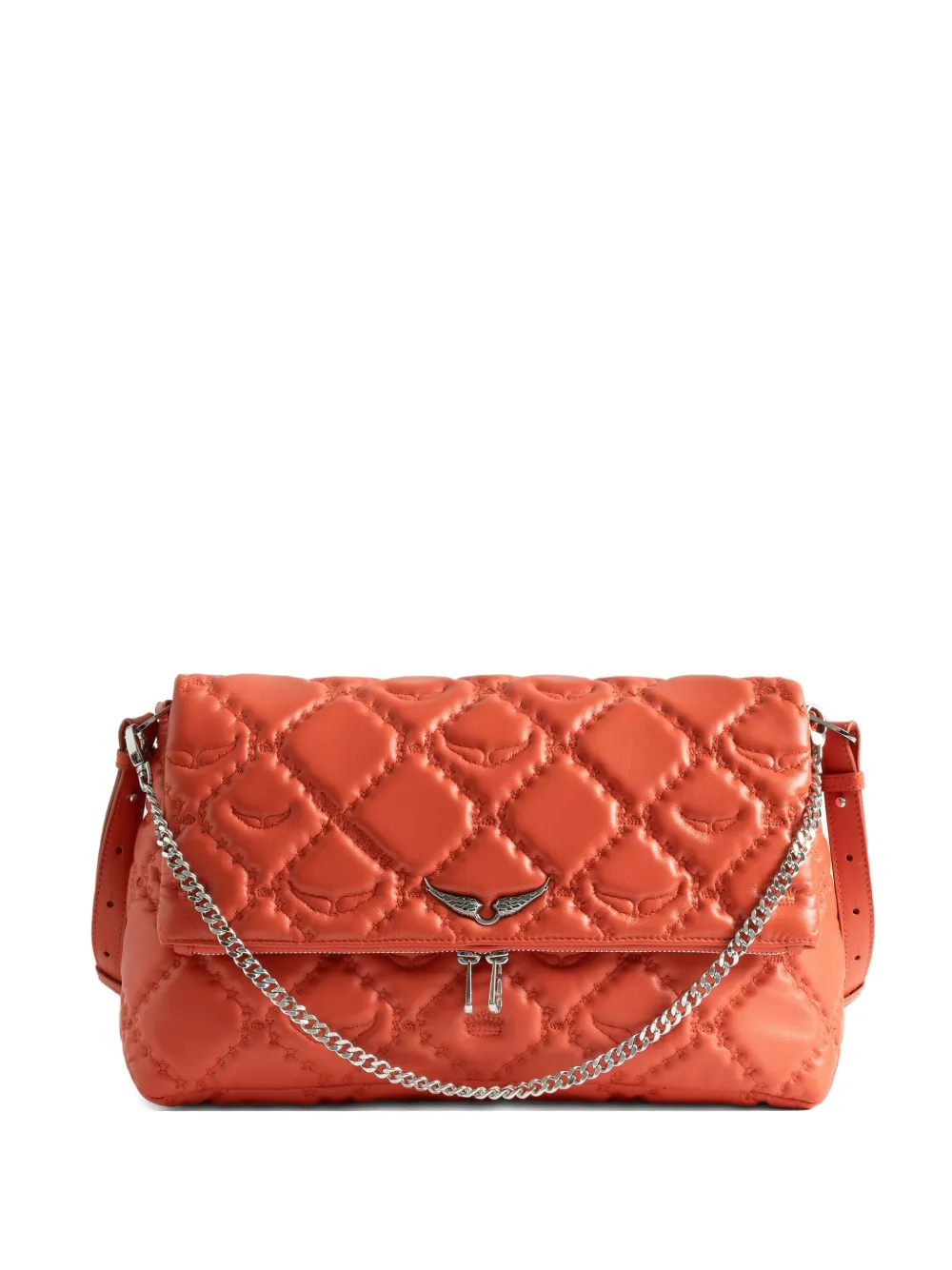 Zadig & Voltaire Quilted Chain Crossbody Bag In Orange
