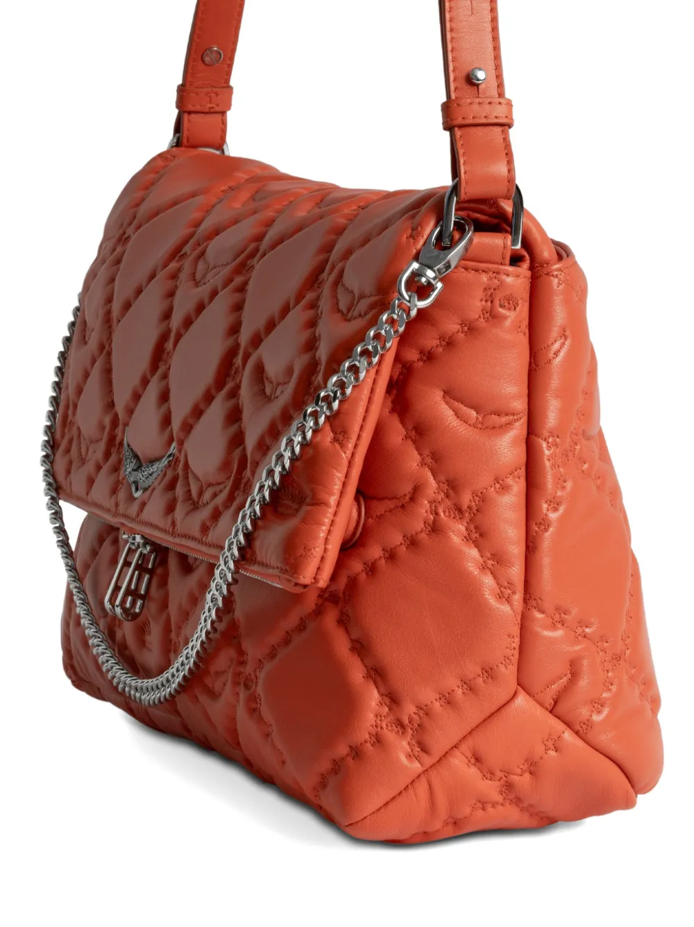 Zadig & Voltaire Quilted Chain Crossbody Bag In Orange