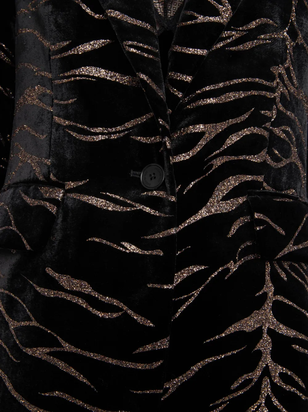 Zadig & Voltaire Vavy Tiger-stripe Velvet Blazer In Black